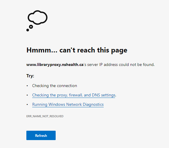 Screenshot of an error page.